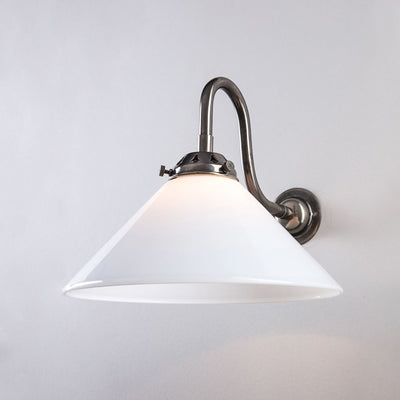 Old School Electric Conical Glass IP44 Bathroom Wall Light