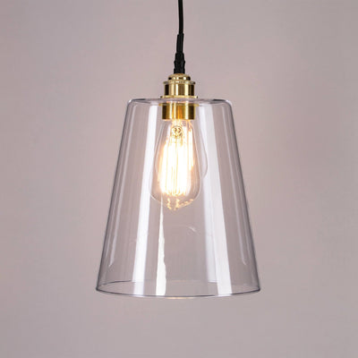 Old School Electric Tapered Blown Glass IP44 Bathroom Pendant