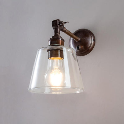 Old School Electric Tapered Blown Wall Light : Adjustable Arm