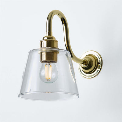 Tapered Wall Light : Swan Arm : Bathroom Version