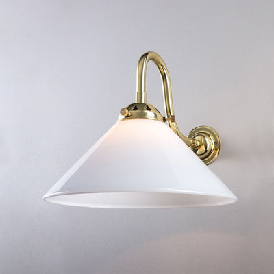 Old School Electric Conical Glass IP44 Bathroom Wall Light
