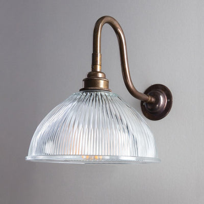 Old School Electric Prismatic Dome Wall Light : Swan Arm