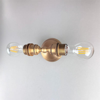Outlet Twin Industrial Wall Light - Light Antique Brass
