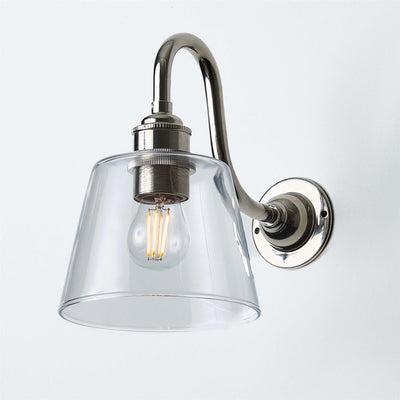 Old School Electric Tapered Blown Wall Light : Swan Arm