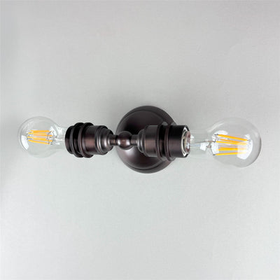 Outlet Twin Industrial Wall Light - Dark Bronze