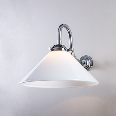 Old School Electric Conical Glass IP44 Bathroom Wall Light