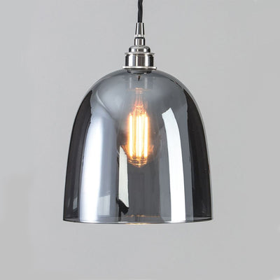 Old School Electric Bell Blown Pendant Light : Smoked