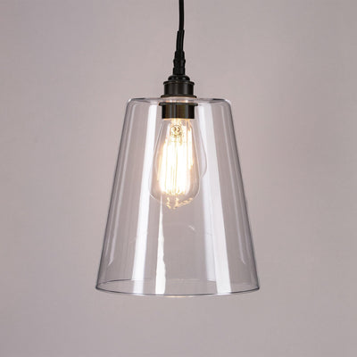 Old School Electric Tapered Blown Glass IP44 Bathroom Pendant